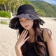 thumbnail image 2 of Sombrero de pescador con lazo de ala ancha, transpirable, con protección solar UV para mujer, sombrero para el sol, sombreros de playa para fiestas al aire libre, 2 of 6