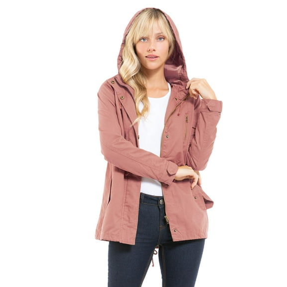 Made by Olivia Women's Military Anorak Safari Hoodie Jacket