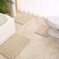 thumbnail image 1 of Nvzi Alfombrilla de baño de esponja de tres piezas, 1 unidad. Alfombrilla de baño suave y cómoda de 3 piezas que incluye funda para la tapa del inodoro. Alfombras absorbentes antideslizantes (gris)., 1 of 5