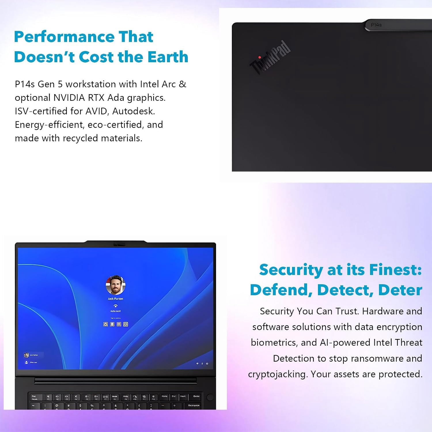 Lenovo ThinkPad P14s Gen 5 Laptop, Intel Ultra 7 155H(16 core), 14.5" 120Hz 3K Mobile Workstation Laptop, 96GB DDR5(2 x 48 GB), 2TB SSD, NVIDIA RTX 500(4GB GDDR6), Win11 Pro