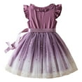 thumbnail image 5 of 2DXuixsh Girls Formal Dress Flower Girl Dresses for Wedding Party Toddler Girl Tulle Dress Summer Ruffle Sleeveless Baby Girl Fashion Casual Dresses Purple Size Xxl, 5 of 8