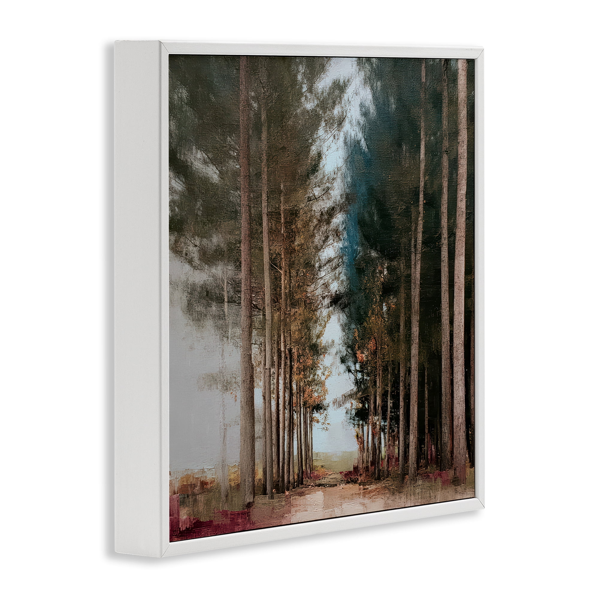 Stupell Industries Tall Trees Pathway White Framed Giclee Art, design by Kim Curinga