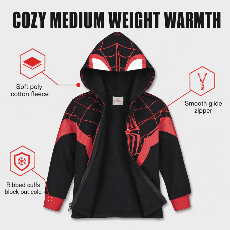 Marvel Spider-Verse Cosplay Fleece Zip-Up Hoodie photo 5