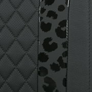 Auto Drive Black, Faux Leather, Black Leopard, Automotive Seat Covers , 2 Pack