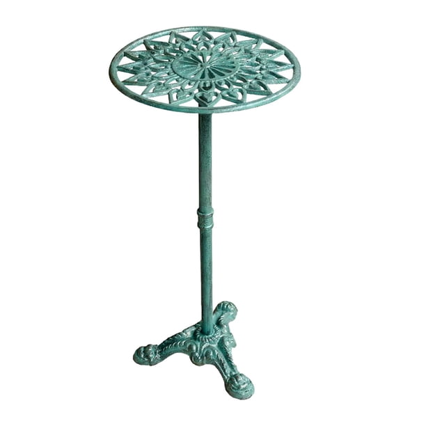 Soporte de hierro fundido para macetas, soporte para macetas, pedestal redondo resistente para jardineras. Verde