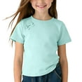 thumbnail image 3 of Bxsruta Girls' Short Sleeve T-Shirt, Soft & Breathable Round Neck Casual Top, 6-Pack, Solid Color Basic Tees for Everyday Wear, 3 of 7