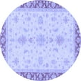 thumbnail image 1 of Ahgly Company Indoor Round Oriental Blue Traditional Area Rugs, 7' Round, 1 of 4