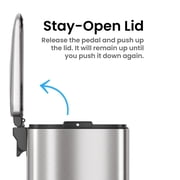 iTouchless SoftStep Slim Stainless Steel Step Trash Can with Hinged Lid 1.29 Gallon (PS01RSS)