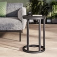 thumbnail image 2 of Kris & Alley Modena Table d'Appoint Contemporaine en Forme de C avec Dessus Rond en Bois d'Ingénierie et Base en Acier Enduit, 2 of 6