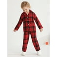 thumbnail image 2 of SILVERCELL 2Pcs Toddler Boys Girls Long Sleeve Pajamas Set Kids Button Down Sleepwear Pjs Christmas Plaid Pajama Loungewear 1-6T, 2 of 9