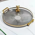 thumbnail image 4 of Nordic Style Serving Tray, with Handles Round Vanity Tray for Office Living Room , Gray, 27cm, 4 of 8