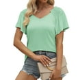 thumbnail image 2 of Giftesty Women's Summer Casual Ruffle Sleeve V-Neck T-Shirt Short Sleeve Tops, 2 of 8