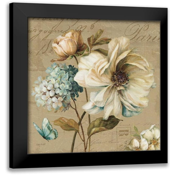 Audit, Lisa 12x12 Black Modern Framed Museum Art Print Titled - Marche de Fleurs Blue II