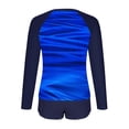 thumbnail image 4 of Qingpeng Womens Two Piece UV UPF 50+ Swim Shirt Bathing Suit Long Sleeve Rash Guard Swimsuits with Boyshort Bottoms, 4 of 7