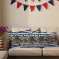 thumbnail image 3 of 2 Pack Outdoor Waterproof Throw Pillows,USA Flag Flowers Eucalyptus Leaf Decorative Rectangle Pillow Case Patio Pillows for Chair Couch Sofa 20x12in, 3 of 9