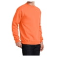 thumbnail image 4 of Mens Core Fleece Classic Crewneck Cotton/Poly fleece Sweatshirt Neon Orange L, 4 of 5