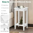 Giantex Tall Nightstand, Bedroom Furniture Wood 2Tier End Table