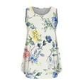 thumbnail image 3 of qucoqpe Women's Tank Tops 2026 Summer Fashion Loose Fit Floral Printed V Neck Sleeveless Button Shirts Trendy Casual Blouses, 3 of 4