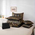 thumbnail image 6 of Catabedysis Personalized Letter Gifts 7-Piece Twin Bedding,Fashion Leopard Alphabet M Bedding Comforter Set,Black Reversible For Girls, 6 of 7