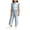 Sky Blue, variant on Girls 2PC Outfits Crop Ruffle Sleeve Ruched Side T-Shirts Rainbow Plaid Wide Leg Pants Sets Navy 4-5 Years