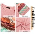 thumbnail image 6 of Fantaslook Color Block T Shirts for Women Crewneck Short Sleeve Tops Summer Blouses Fashion Clothes, 6 of 8