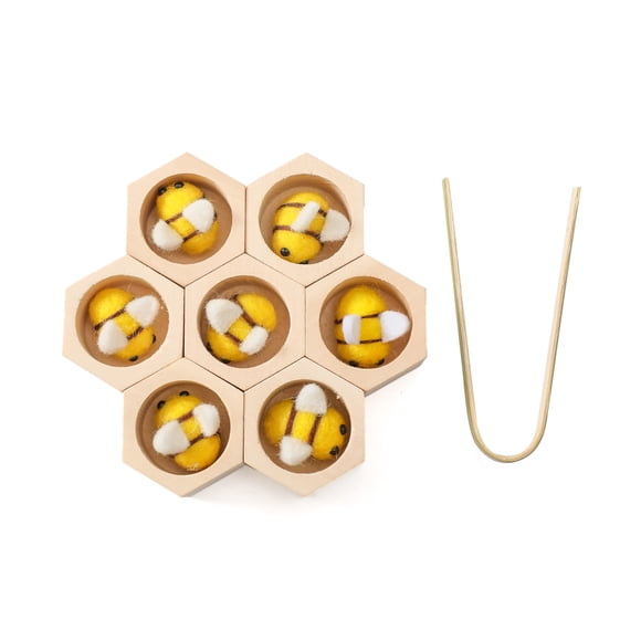 Toddler Wooden Clamp Bee to Hive Matching Game Color Sorting Montessori Fine Motor Skill Puzzle Sensory Honeycomb Toy