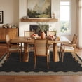 thumbnail image 5 of Nanan 5'x7' Modern BordeOrange Area Rug Natural Solid Rug, Farmhouse Washable Rug Non-Slip Indoor Carpet for Living Room Bedroom Home Office, Black, 5 of 9