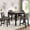 Black,Light Gray#1, variant on 5-Piece Dining Table Set for 4 with Chairs, Wooden Dining Set for Kitchen, Space Saving Dining Room Table with Upholstered Chairs, Light Grey & Black Two Tone