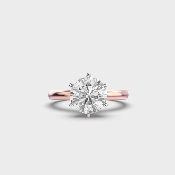 4 Carat Unique Round Shape IGI Certified Lab Grown Diamond Anniversary Ring for Ladies in 10K Rose Gold | Solitaire Diamond Rings for Ladies | (E/VVS2) Size 9 by Diamond-Capitals