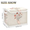 thumbnail image 5 of Yayeee Collapsible Storage Bin with Lid Fabric Closet Decorative Basket with Handles, Red Flower, 5 of 7