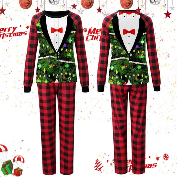 Pijamas de Navidad a juego para la familia, camisas y pantalones de 2 piezas, talla grande, hombres y mujeres