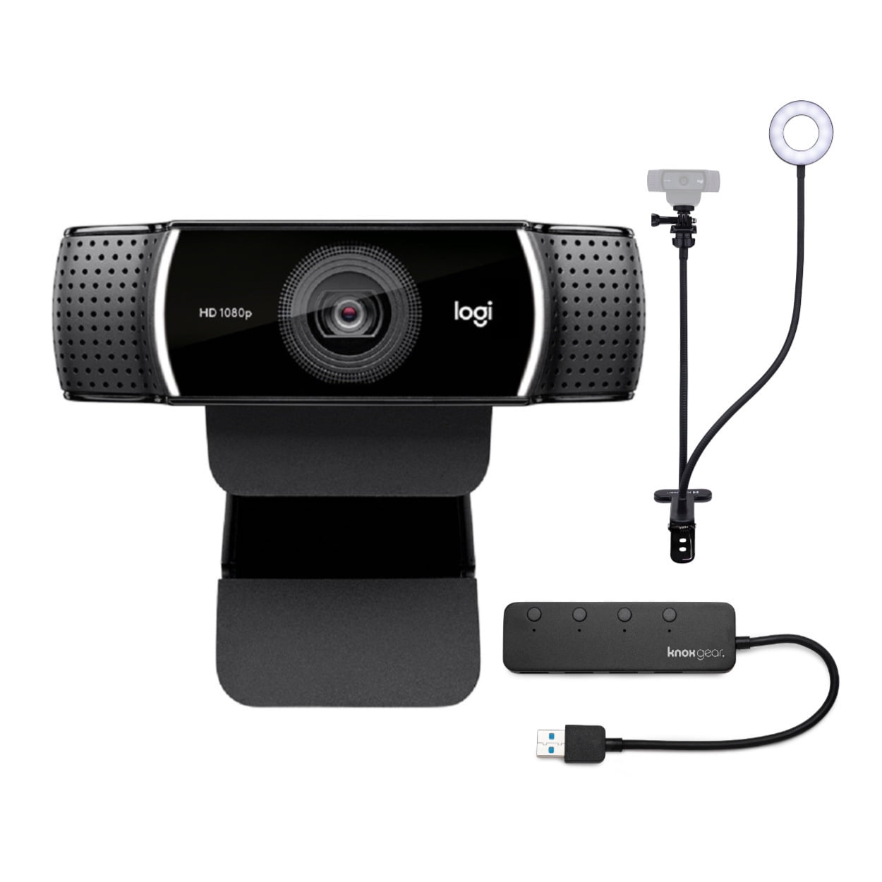 Logitech C922 Pro 1080p Webcam Stand and 4-Port USB Hub Walmart.com