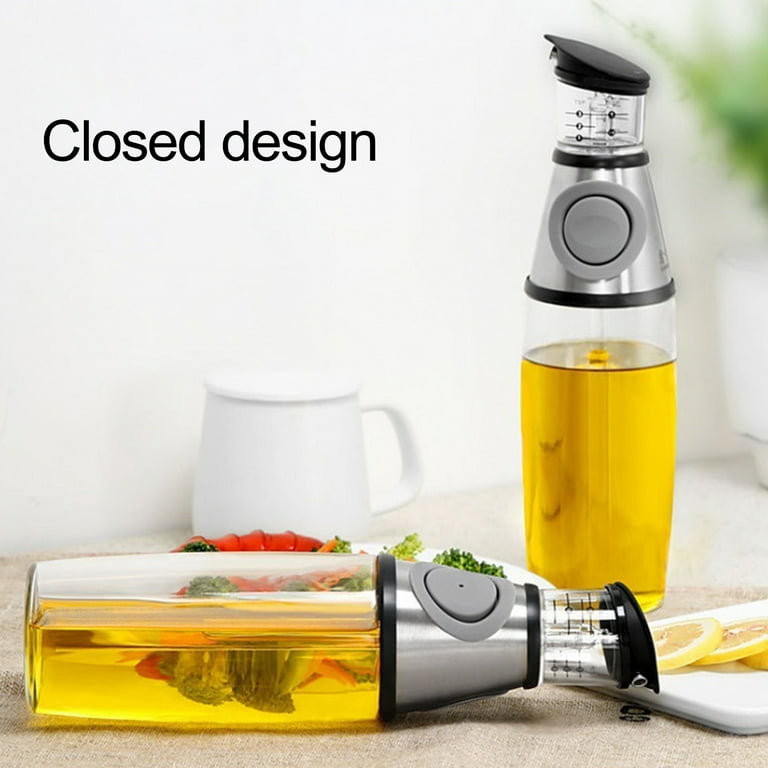 Kitchen Oil Bottle Leakproof Condiment Container Clear Glass
