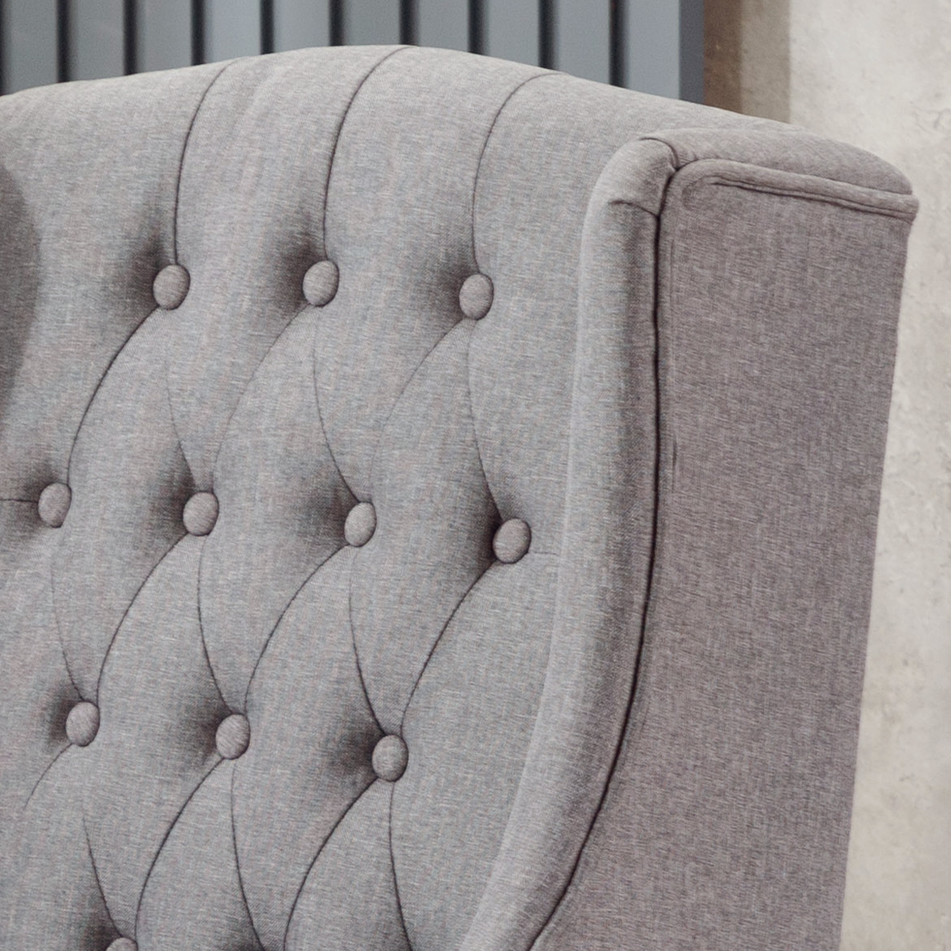 Ryan Diamond Button-Tufted Wingback Accent Chair