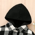 thumbnail image 6 of Younger Tree Toddler Boy Flannel Shirt Baby Long Sleeve Hooded Plaid Button Shirt Cliothes for 5-6T, 6 of 7
