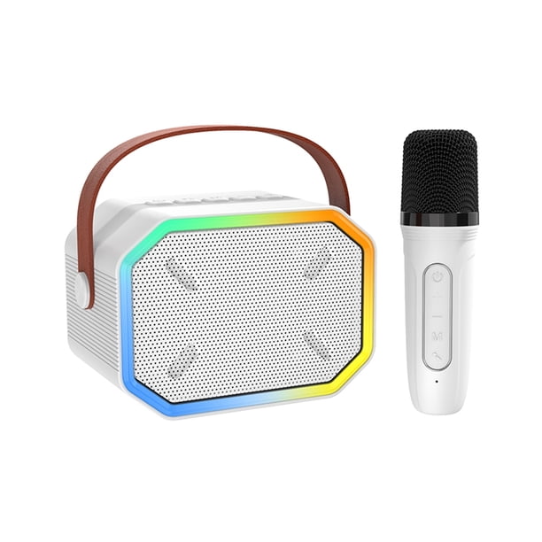 Mini máquina de karaoke BT Altavoz de karaoke con micrófonos inalámbricos Deslumbrante