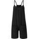 thumbnail image 2 of Mameluco casual de verano para mujer, sin mangas, con tirantes delgados, pantalones cortos con bolsillos, overol de regreso a casa Negro - Chica Negro - Chica Xishao ropa, 2 of 2