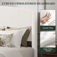 thumbnail image 3 of Amolife Full Bed Frame, Platform Upholstered Bed with Soft Teddy Fabric Curved Headboard, White, 3 of 7