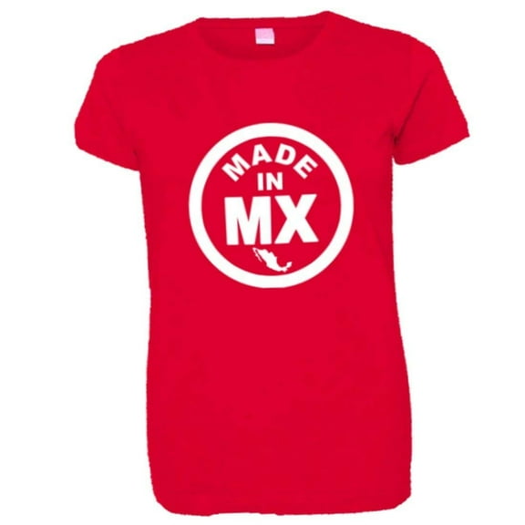 PleaseMeTees™ Womens Hecho Born Made In Mexico MX Logo Label HQ Tee