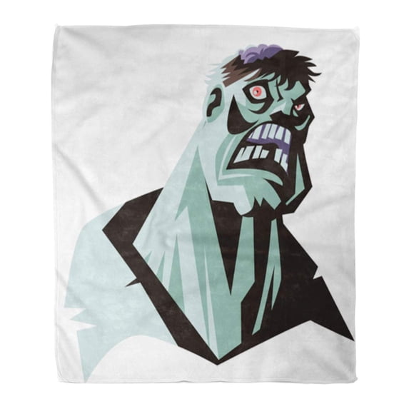 ASHLEIGH Flannel Throw Blanket Angry Evil Zombie Monster Creature Head Bad Brain Cartoon Soft for Bed Sofa and Couch 58x80 Inches