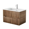 thumbnail image 2 of Erinnyees 30" Natural Floating Bathroom Vanity Cabinet - Features Wall-Mounted Design, Ceramic Sink, and 2 Fluted Drawers with Concealed Handles, 2 of 9