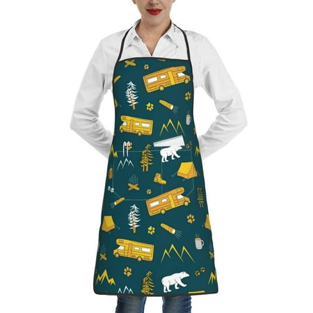 

Sikiie Camping Aprons for Kitchen Cooking Aprons Chef Apron for Men Women Chef