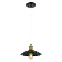 SAFAVIEH Novaire LED Black Metal Pendant Light with Black Shade