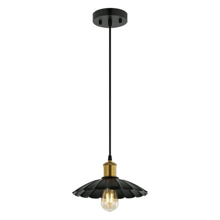 

SAFAVIEH Novaire LED Black Metal Pendant Light with Black Shade