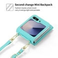 thumbnail image 3 of Allytechgroup Galaxy Z Flip 6 Case Wallet, Shockproof Phone Case with Zipper Pocket and Detachable Crossbody Shoulder Strap Protective Case Cover for Samsung Galaxy Z Flip 6, Cyan, 3 of 10