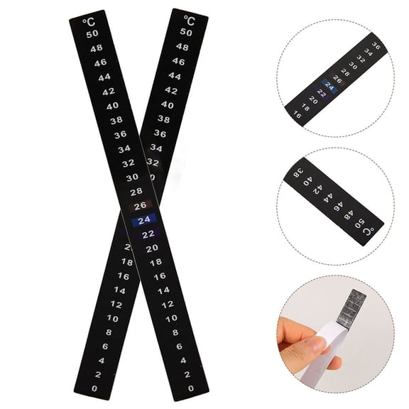 Topbathy Test for Aquarium Fish Tank Mason Jar Fermenting Thermometer Black PET 4pcs