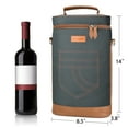 thumbnail image 4 of Tirrinia Insulated 2 Bottle Wine Carrier Tote Cooler Bag for Travel Picnic Padded Champagne Glass Carrying Case, 4 of 7