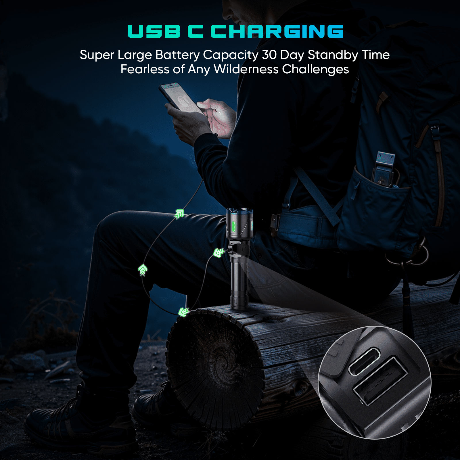 Venrk Rechargeable Flashlight,160000 Lumens,5000mAh with LCD Power Display,Zoomable, Waterproof, Compact Handheld Flashlight for Camping,Hiking,Home