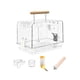 thumbnail image 4 of Jaula ligera para pájaros con carcasa de acrílico y asa para alimentación de aves. Todo el juego, 4 of 9