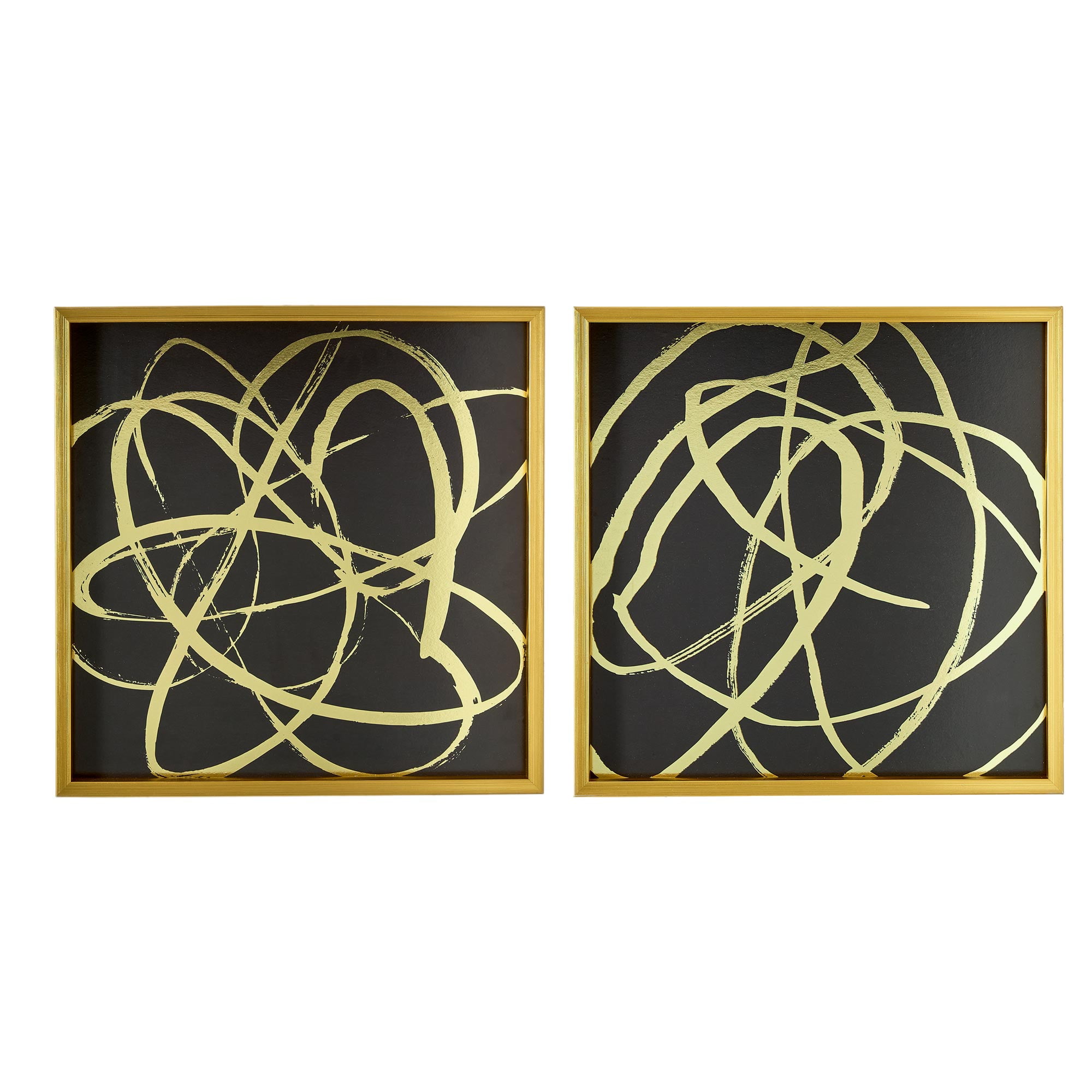 American Art Decor Golden Skate Framed 2-Piece 20" x 20" Wall Decor Set
